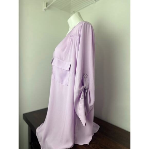 Torrid Harper 3/4 Sleeve Blouse Lavender Size 3X (22/24) - Picture 3 of 6
